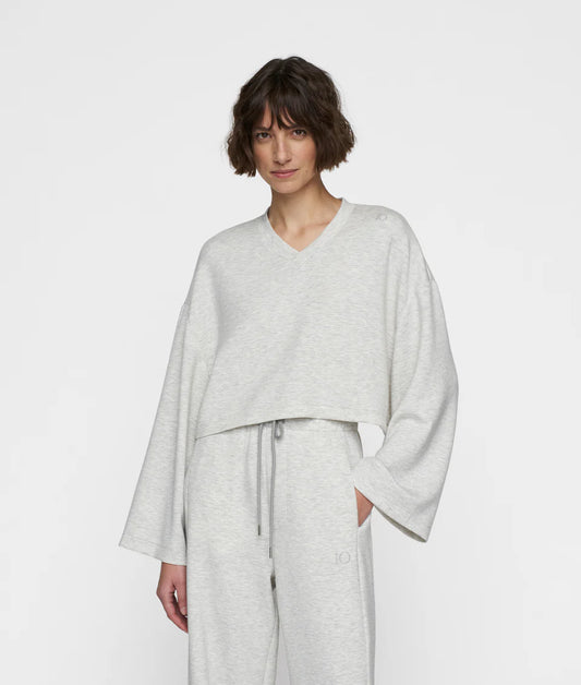 10DAYS AMSTERDAM Soft Scuba Kimono Sweater Grey Melee