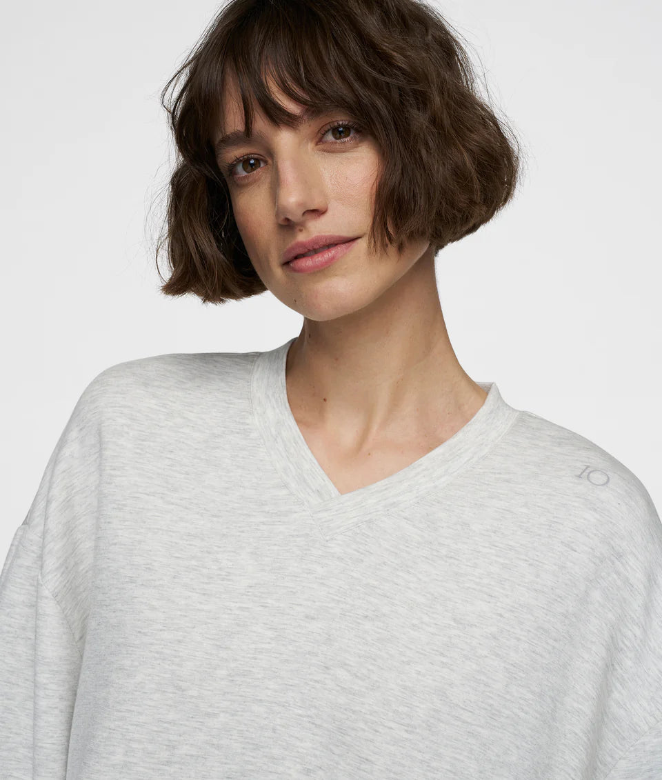 10DAYS AMSTERDAM Soft Scuba Kimono Sweater Grey Melee