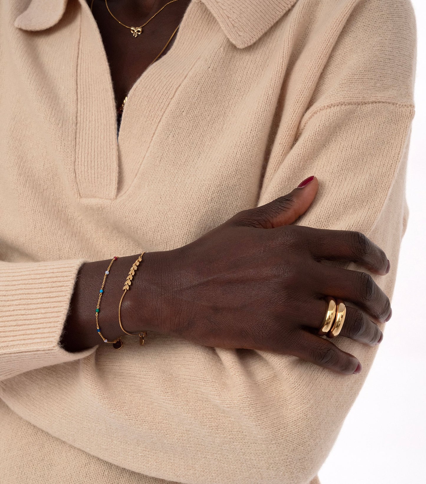 SYSTER P Bolded Ring Gold