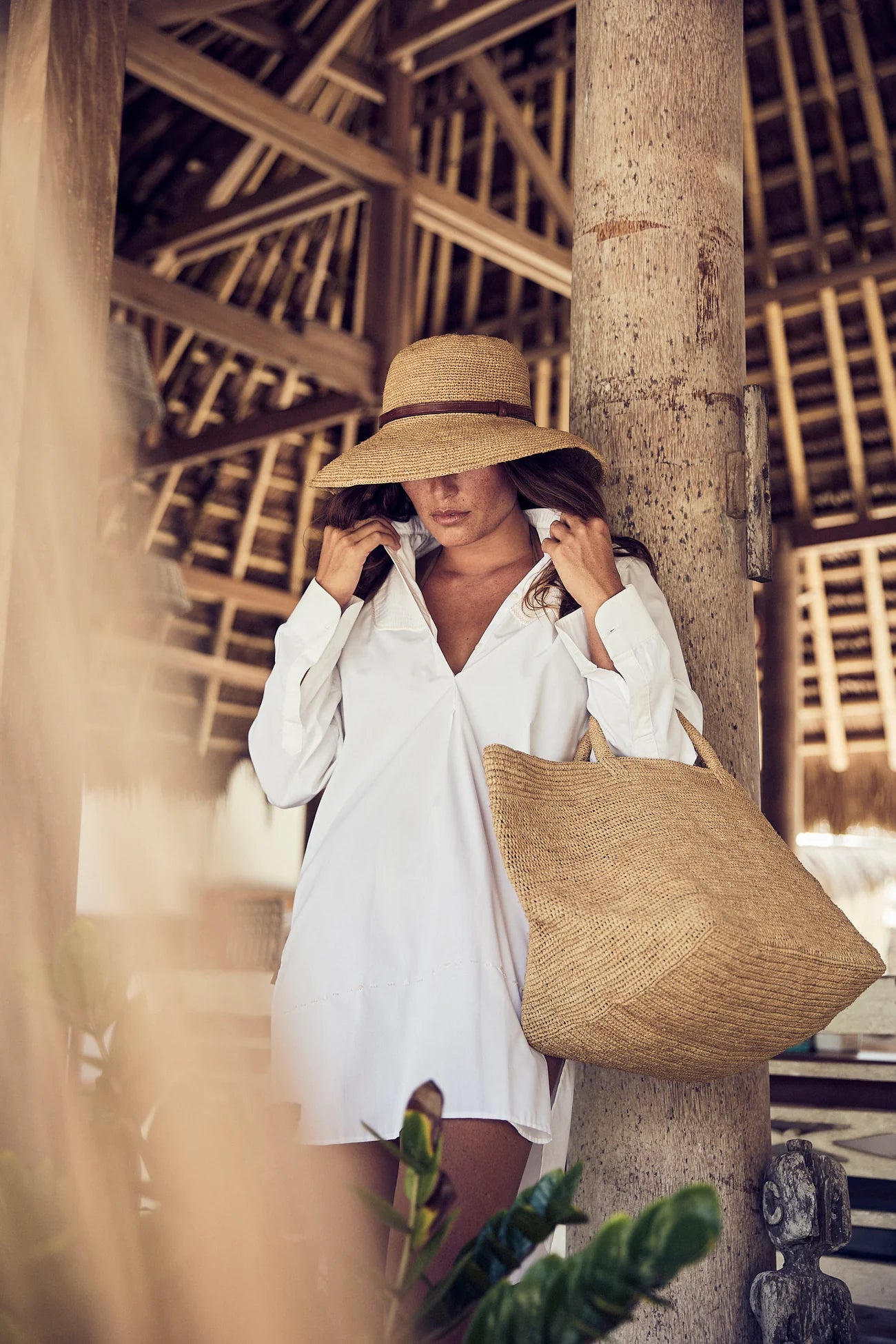 IBELIV Einkaufstaschetasche Vanilla aus Raffia - Tea
