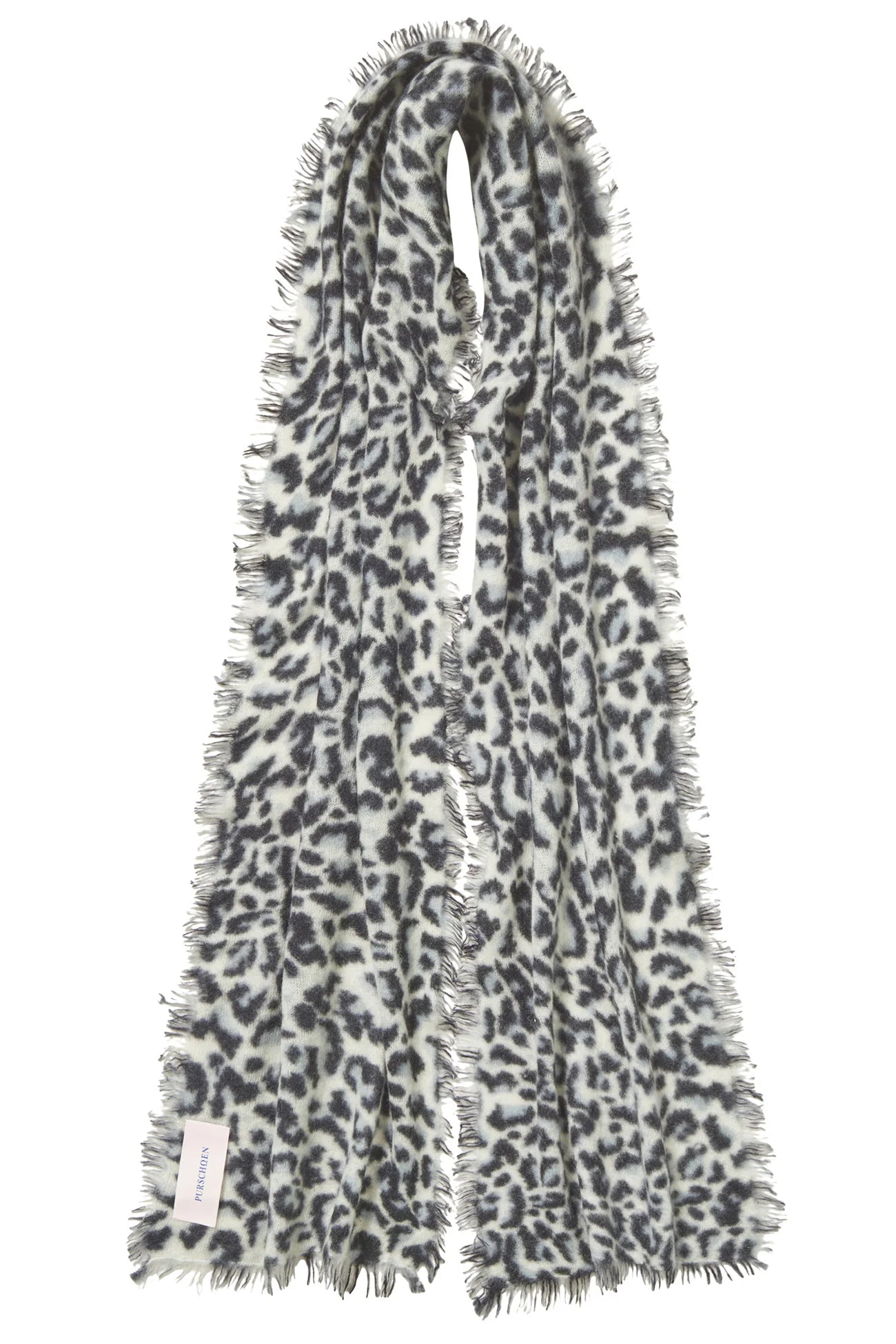 PURSCHÖN Pure Cashmere Schal Slim Leo black-grey