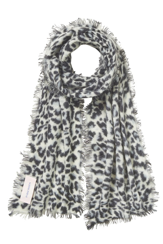 PURSCHÖN Pure Cashmere Schal Slim Leo black-grey