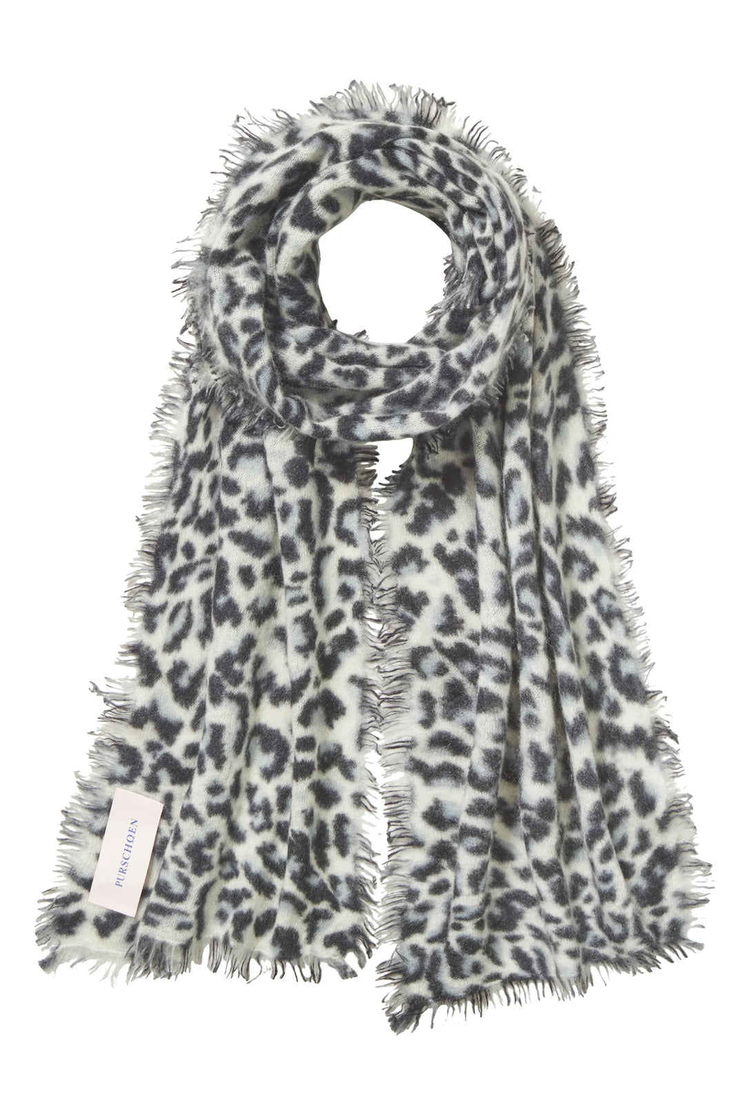 PURSCHÖN Pure Cashmere Schal Slim Leo black-grey