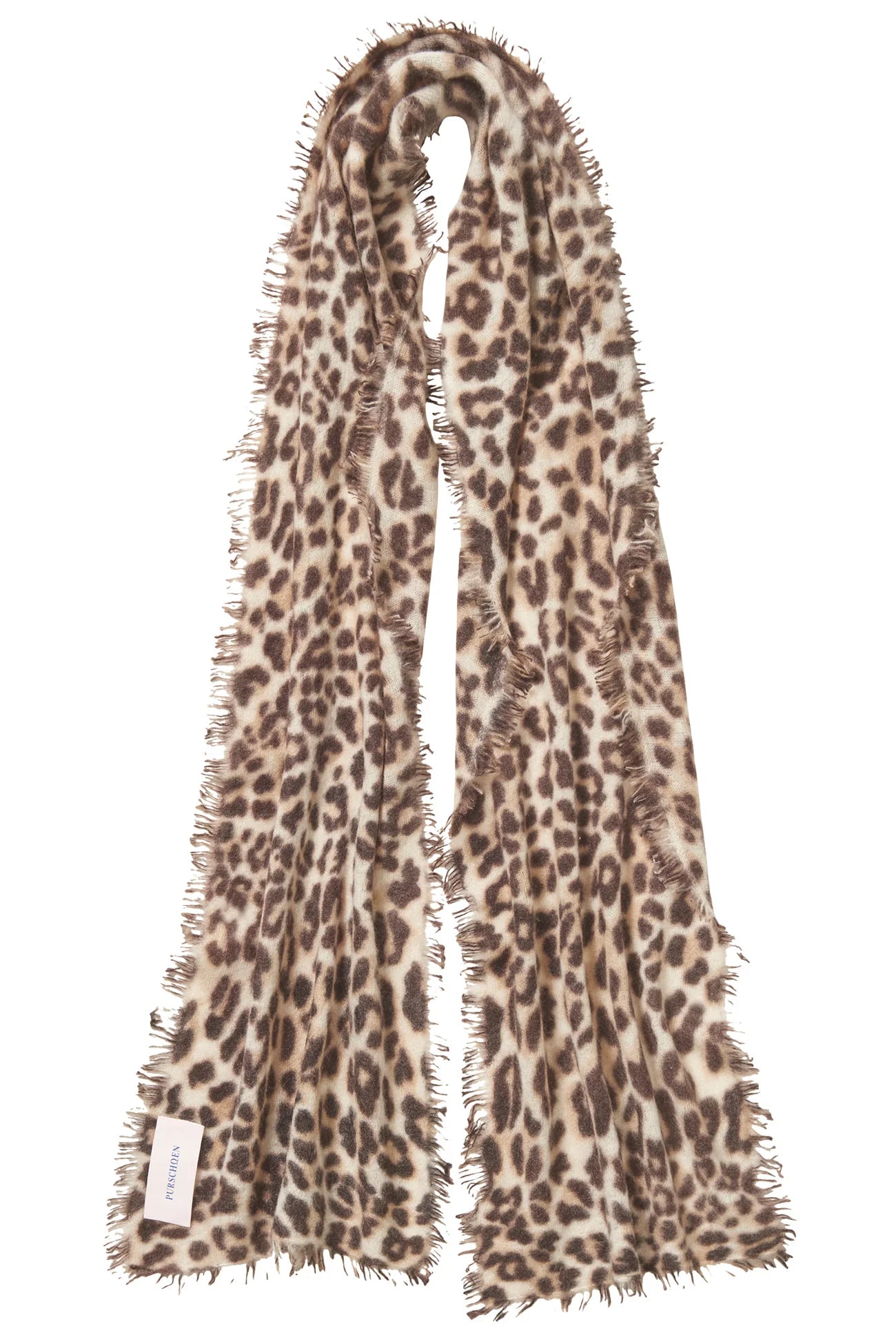 PURSCHÖN Pure Cashmere Schal Slim Leo beige-schoko