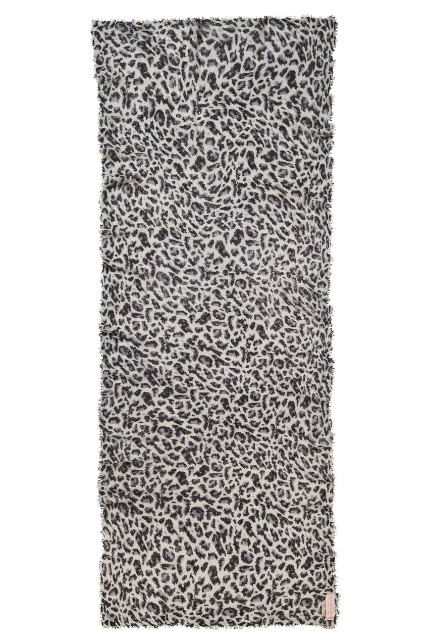 PURSCHÖN Pure Cashmere Schal Leo grau-schwarz