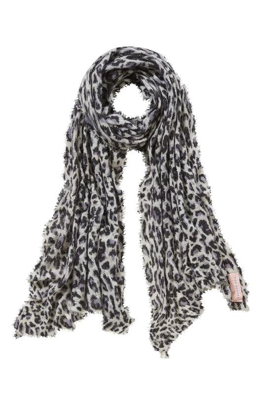 PURSCHÖN Pure Cashmere Schal Leo grau-schwarz
