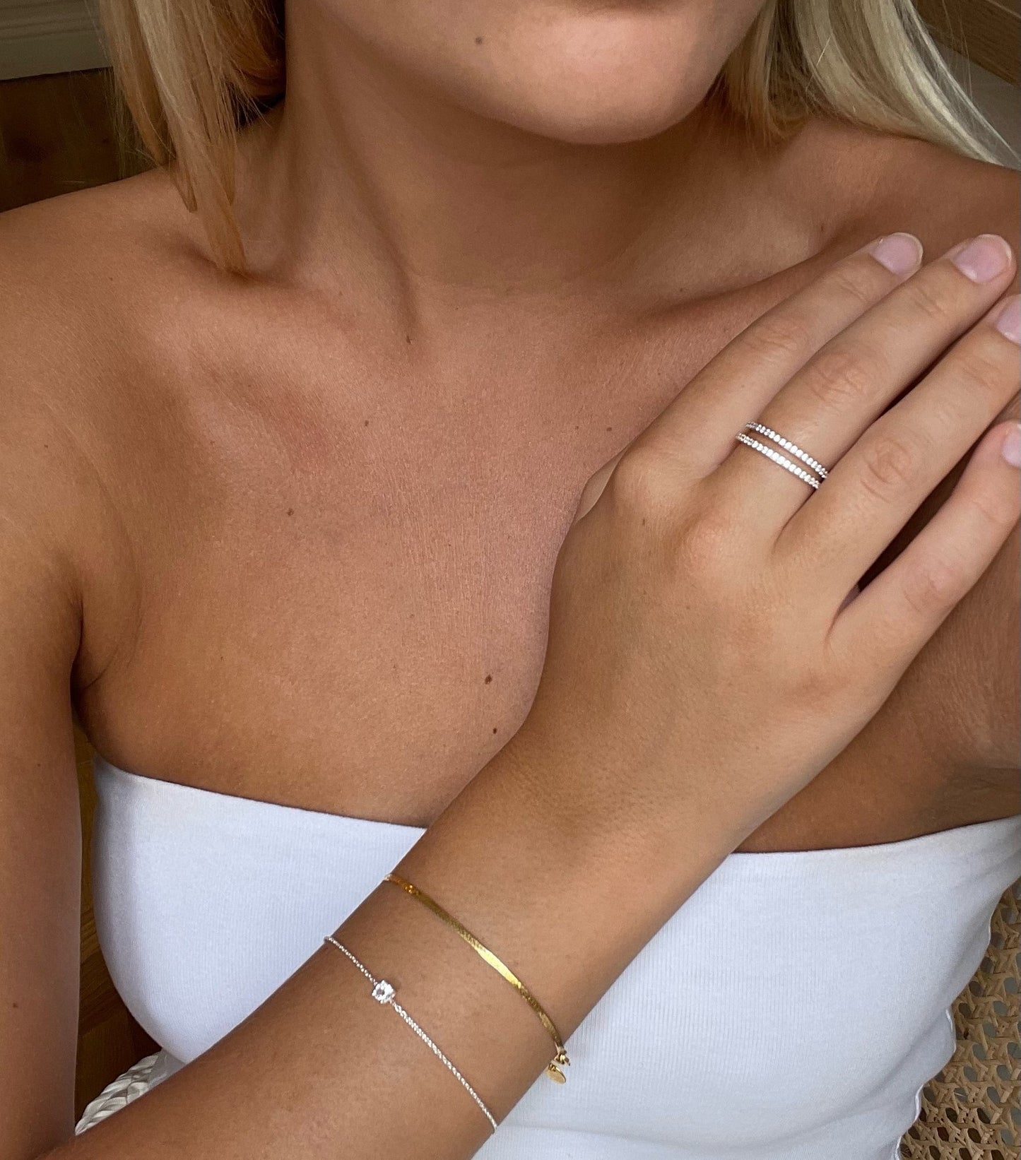 SYSTER P Armband Herringbone Gold