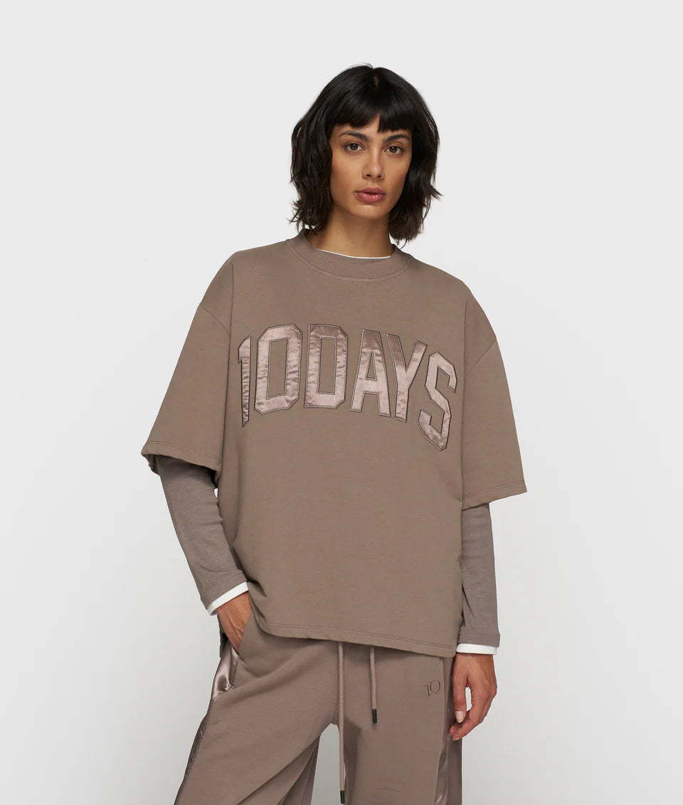 10DAYS AMSTERDAM Short Sleeve Sweater Moonrock