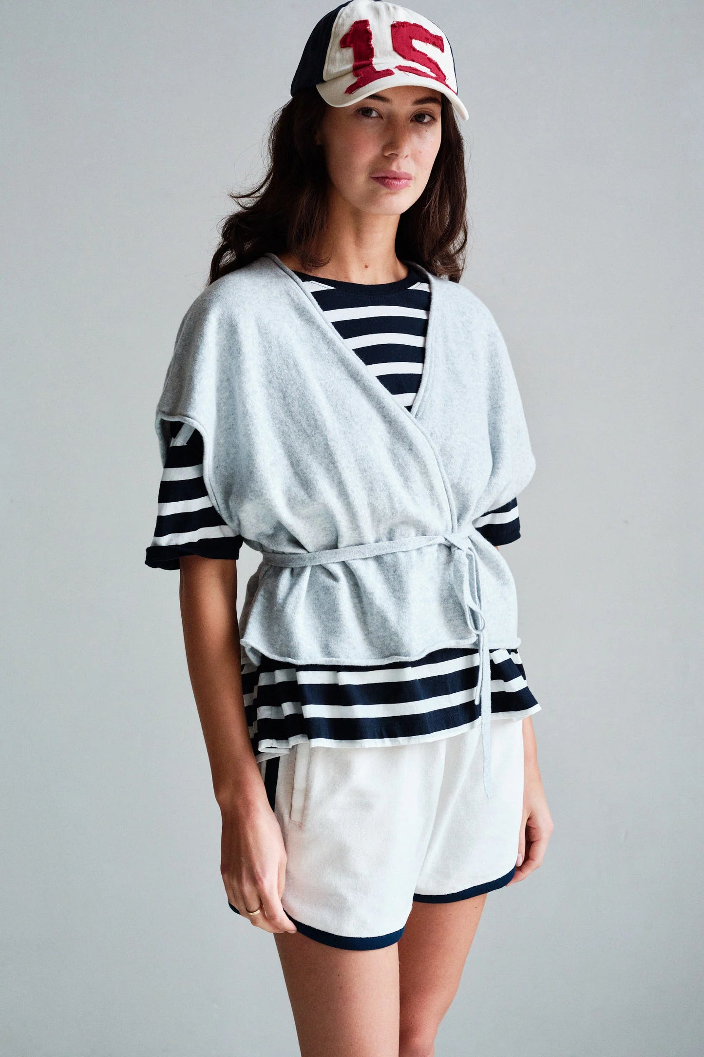 PENN & INK Cardigan Grey Melange