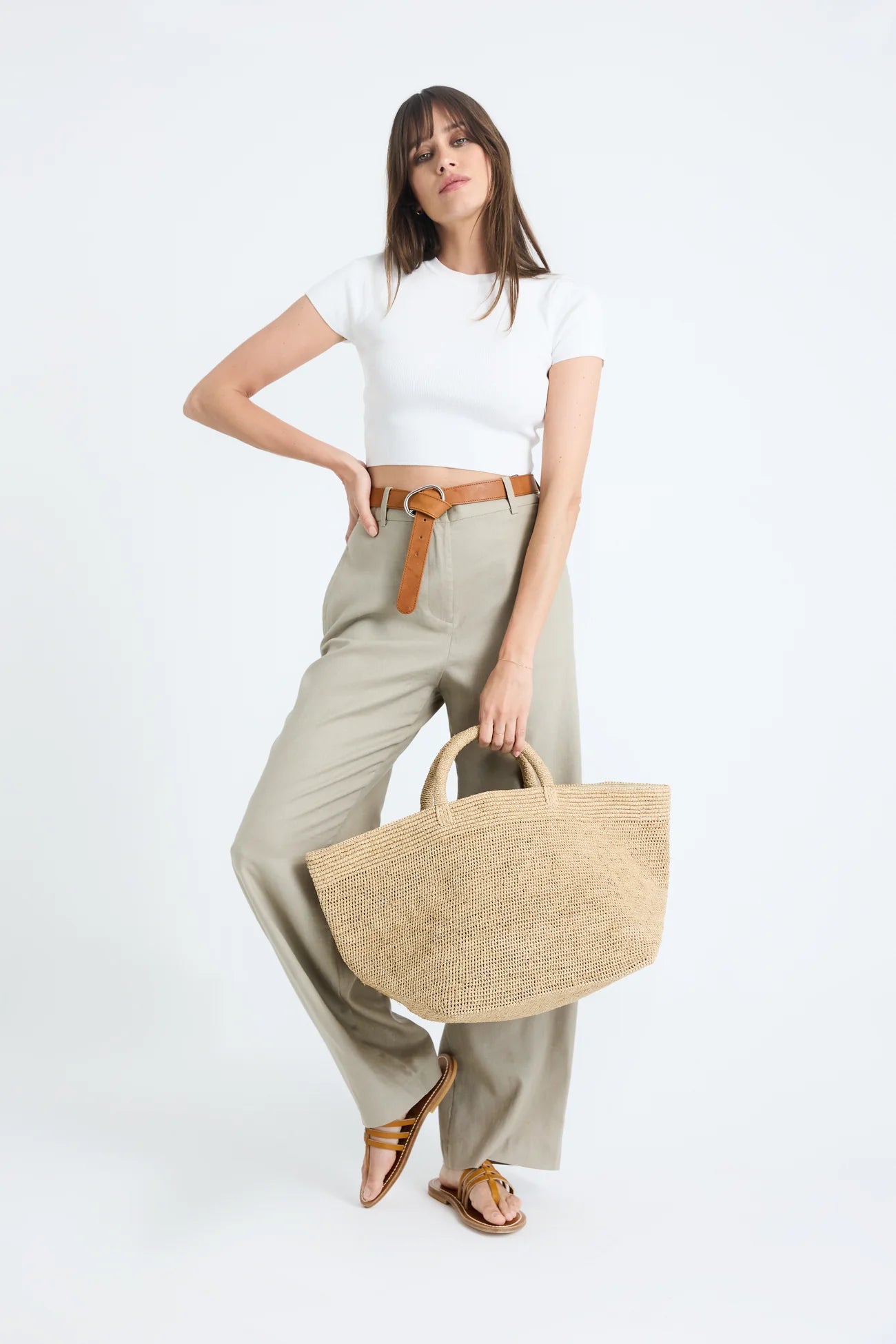 IBELIV Einkaufstaschetasche Vanilla aus Raffia - Tea
