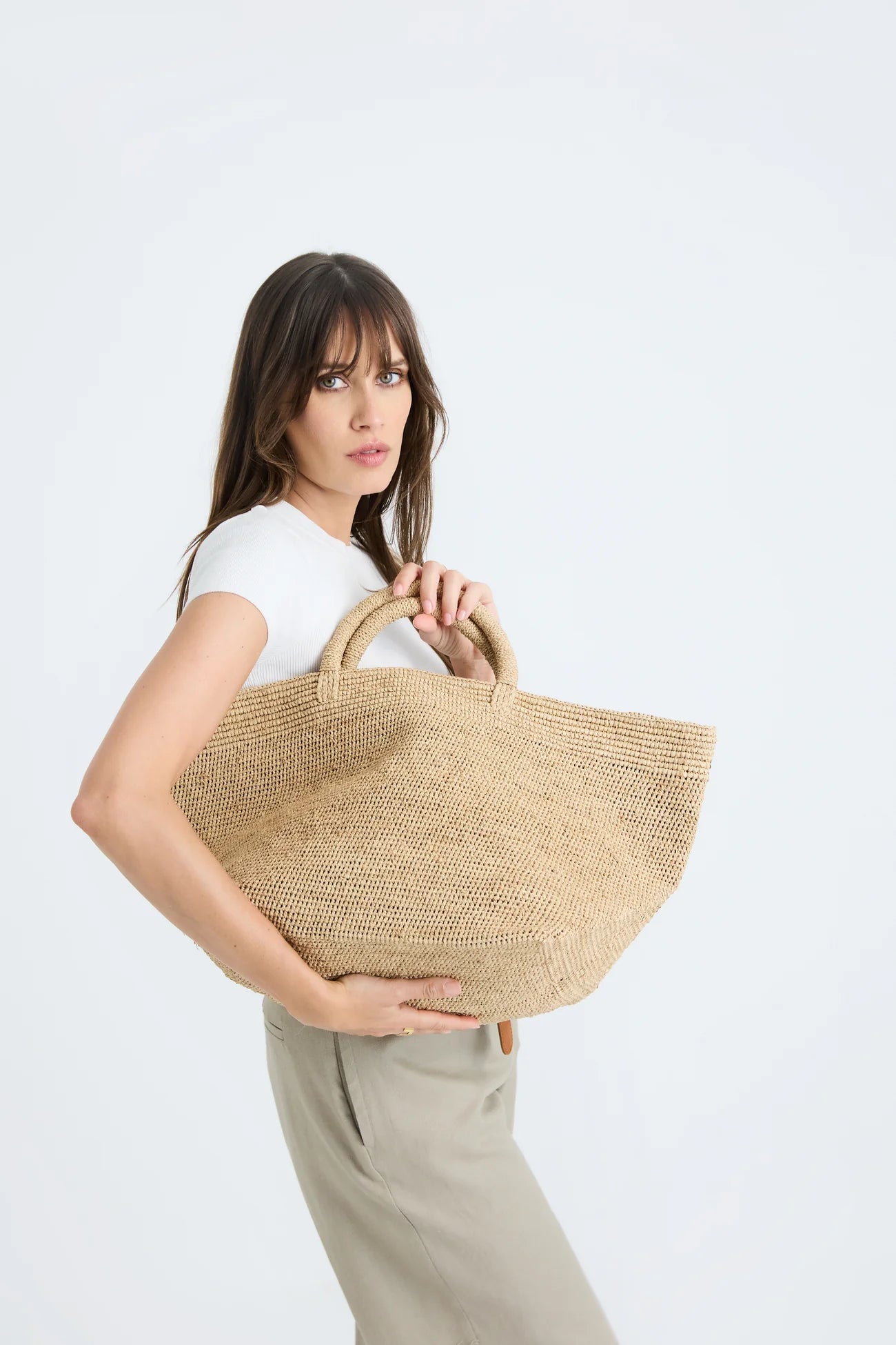 IBELIV Einkaufstaschetasche Vanilla aus Raffia - Tea