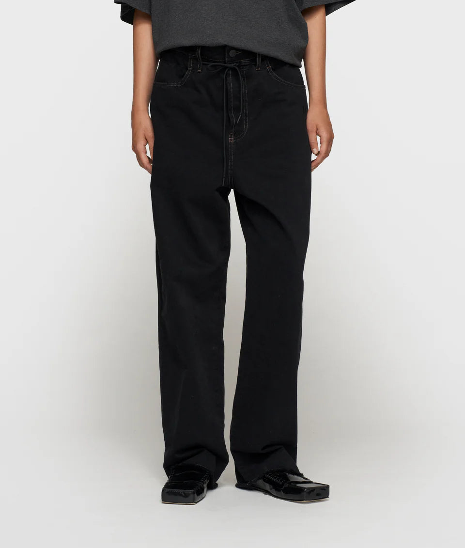 10DAYS AMSTERDAM Straight Leg Pants Twill Black