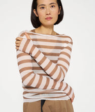 Lade das Bild in den Galerie-Viewer, 10 DAYS AMSTERDAM Mesh Tee Stripes Cedar Brown
