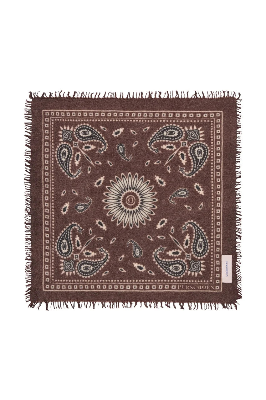 PURSCHÖN Cashmere Bandana Paisley Bloom Testa Moro Natural