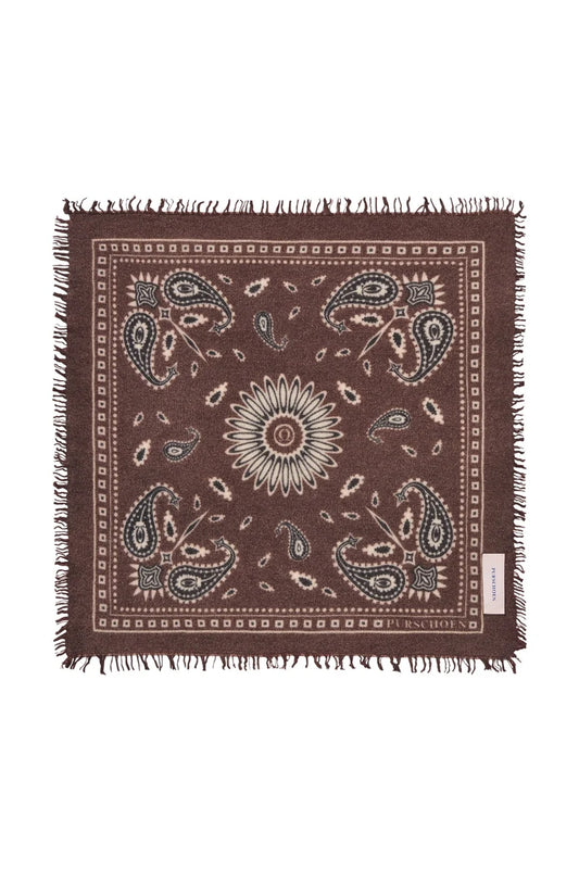 PURSCHÖN Cashmere Bandana Paisley Bloom Testa Moro Natural