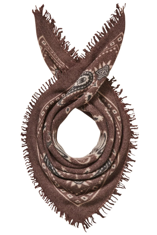 PURSCHÖN Cashmere Bandana Paisley Bloom Testa Moro Natural