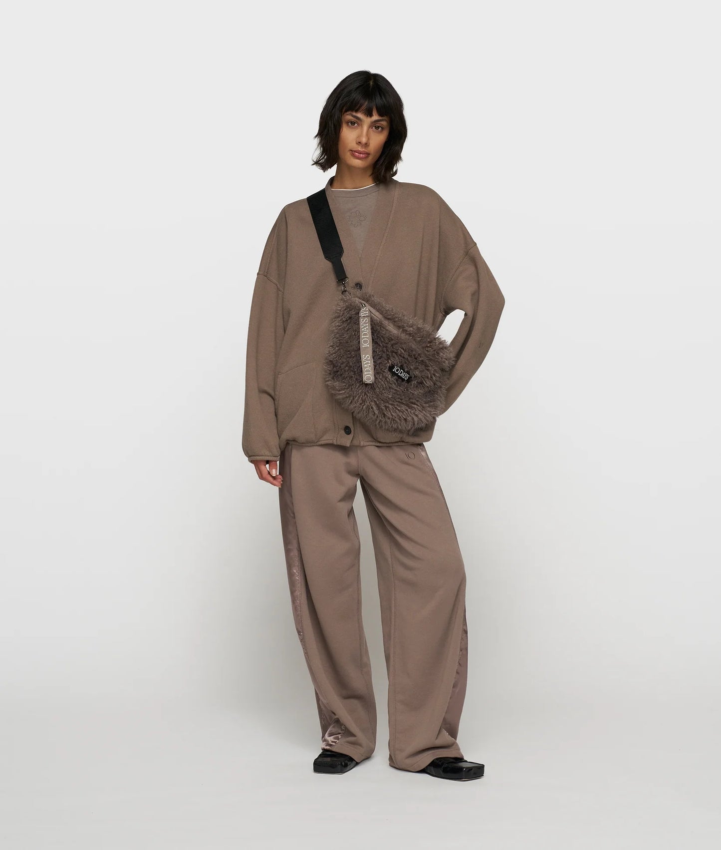 10DAYS AMSTERDAM Baseball Cardigan Fleece Moonrock