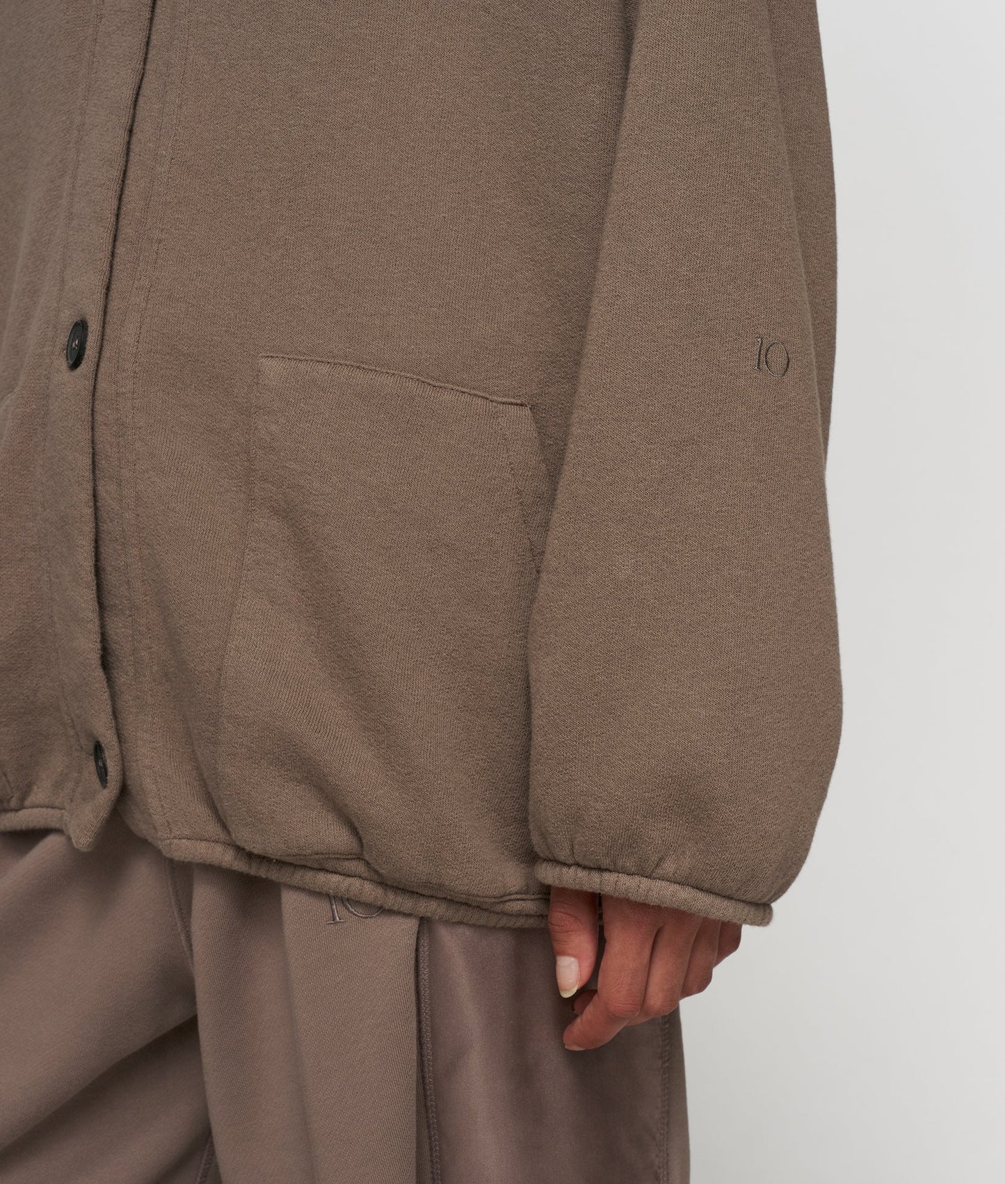 10DAYS AMSTERDAM Baseball Cardigan Fleece Moonrock