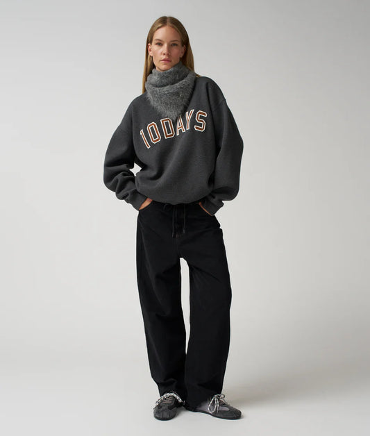 10DAYS AMSTERDAM Straight Leg Pants Twill Black