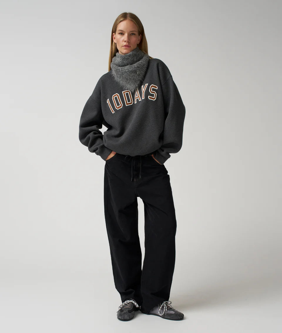 10DAYS AMSTERDAM Straight Leg Pants Twill Black