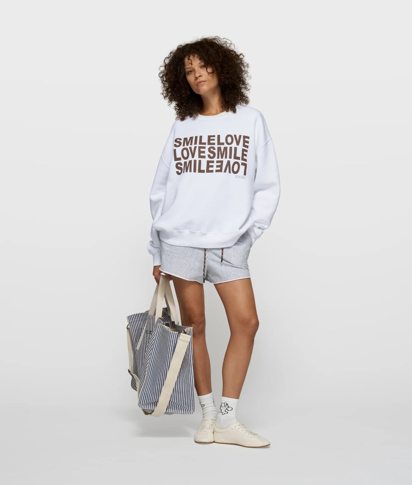10DAYS AMSTERDAM Statement Sweater Smile White