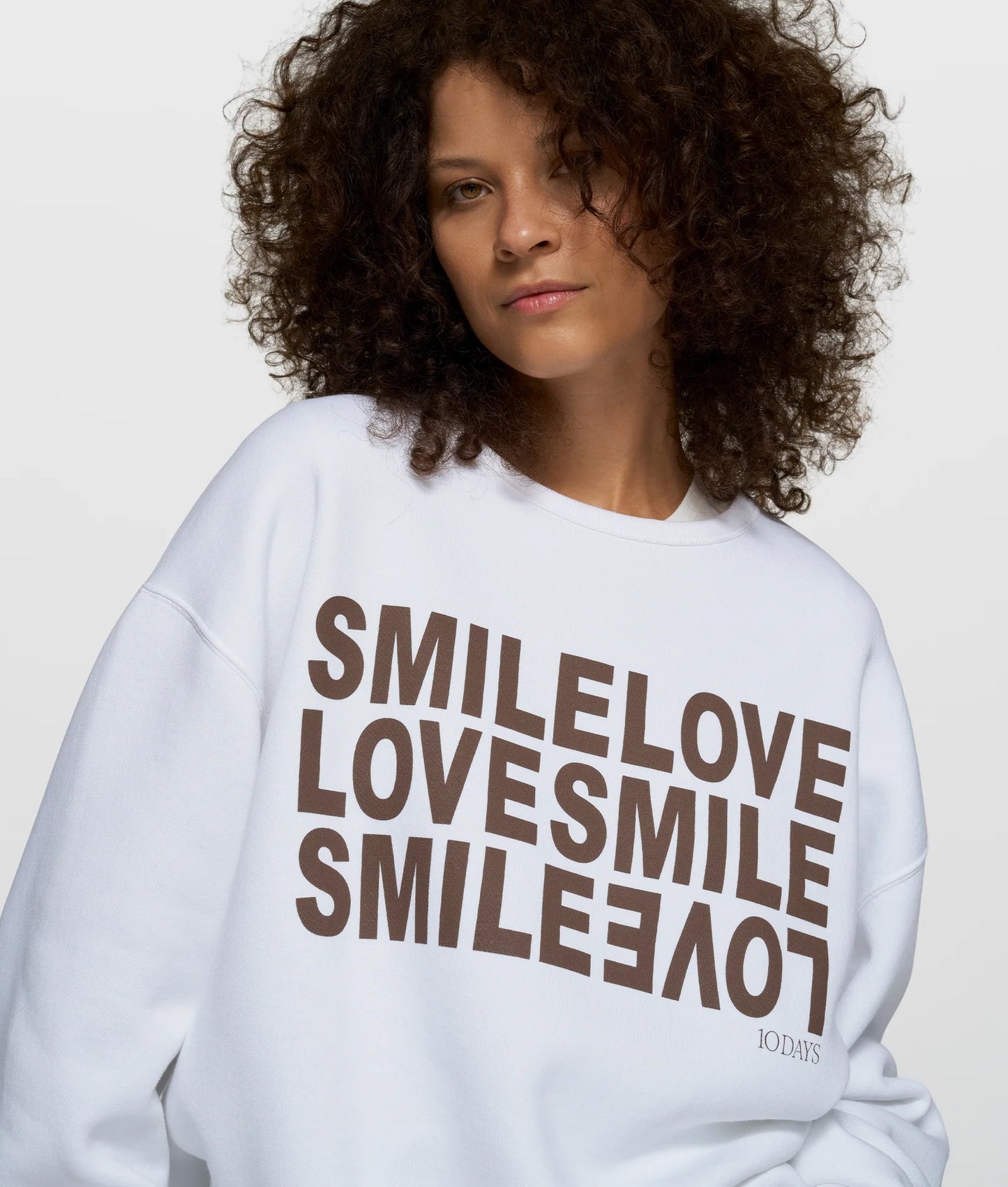 10DAYS AMSTERDAM Statement Sweater Smile White