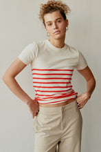 Lade das Bild in den Galerie-Viewer, PENN &amp; INK N.Y. T-Shirt Stripe Coral
