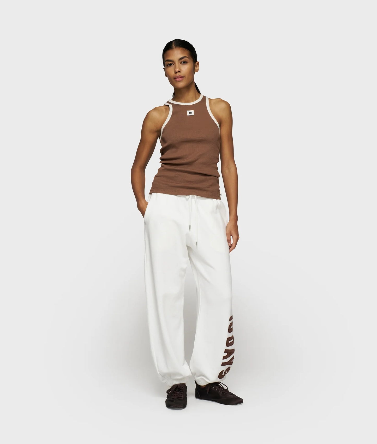 10DAYS AMSTERDAM Tank Top Rib Kontrast Truffle