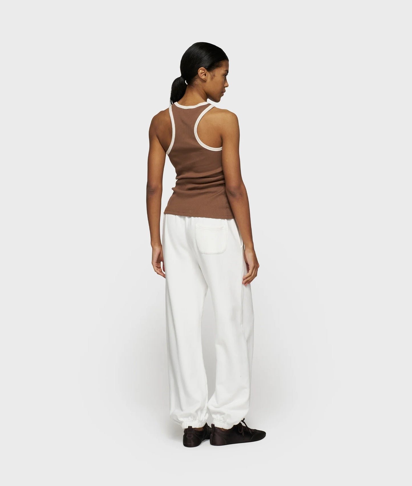 10DAYS AMSTERDAM Tank Top Rib Kontrast Truffle