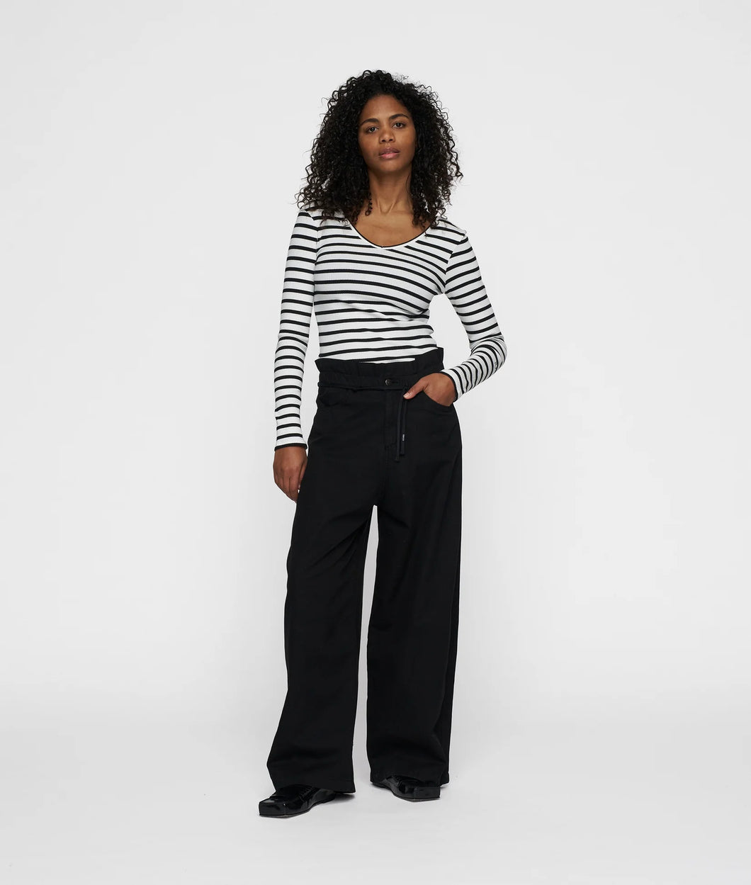 10 DAYS AMSTERDAM Paperbag Wide Leg Pants back