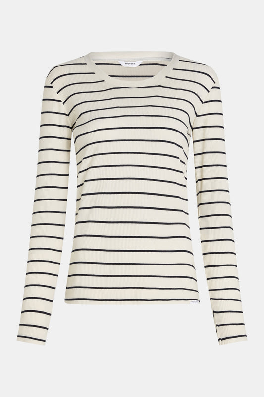 PENN & INK N.Y. Longsleeve Stripe Vanilla/Black