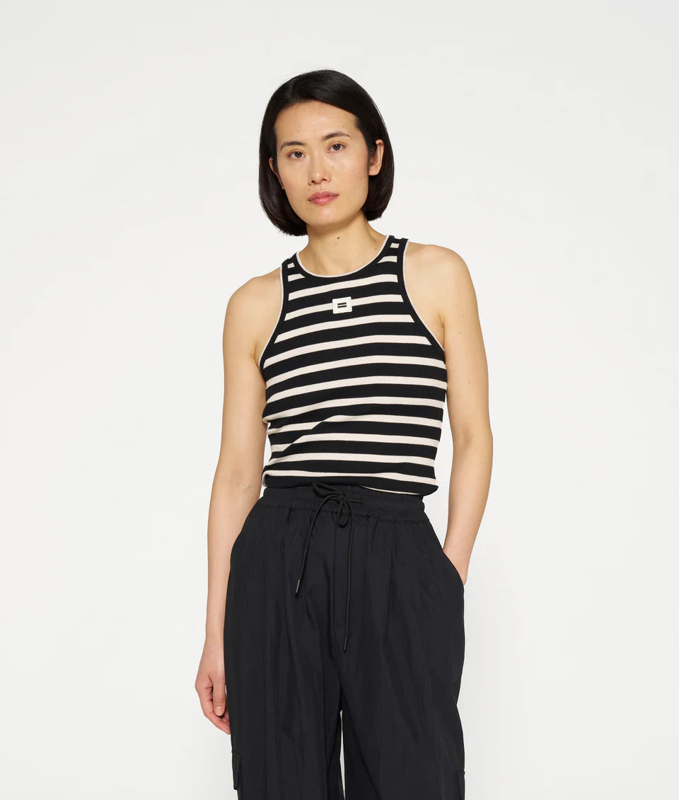 10 DAYS AMSTERDAM Tank Rip Top Stripes black/light natural