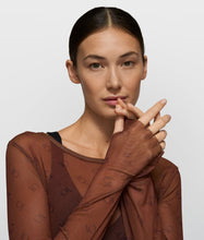 Lade das Bild in den Galerie-Viewer, 10DAYS AMSTERDAM Mesh Long Sleeve Monogram - Dark Truffle
