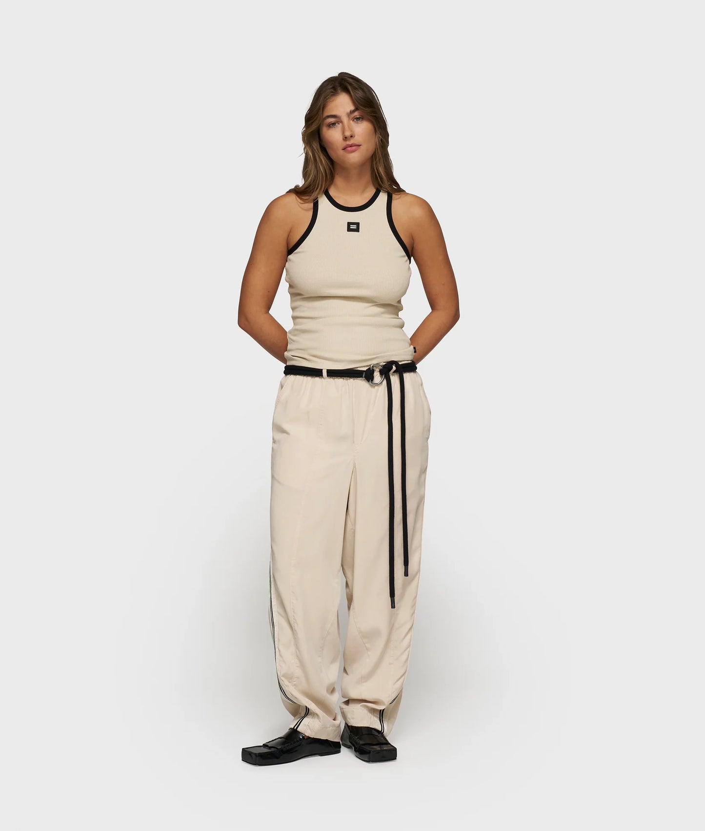 10DAYS AMSTERDAM Tank Top Rib Kontrast Light Earth