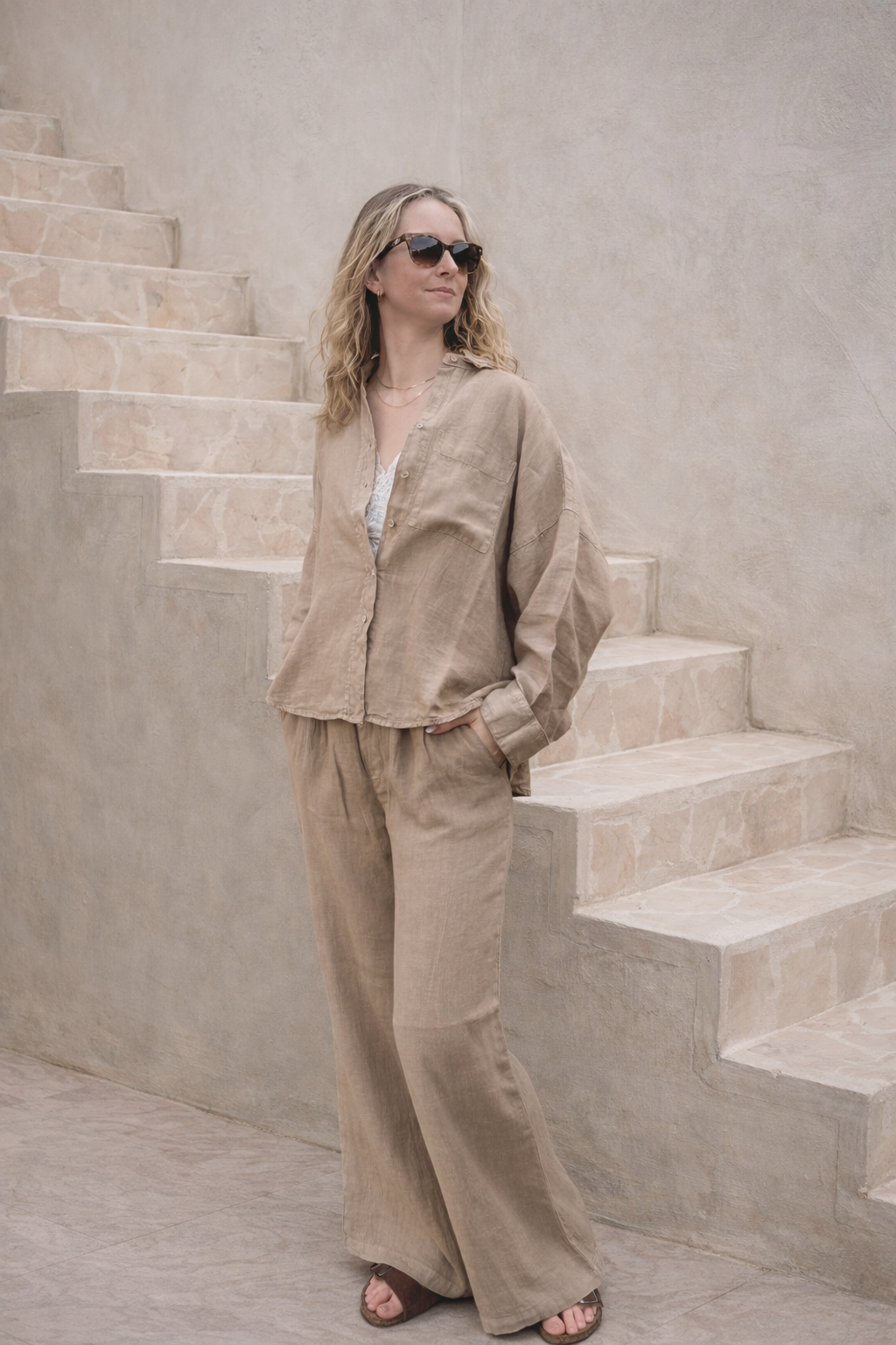 PENN & INK Leinenhose - Tanine