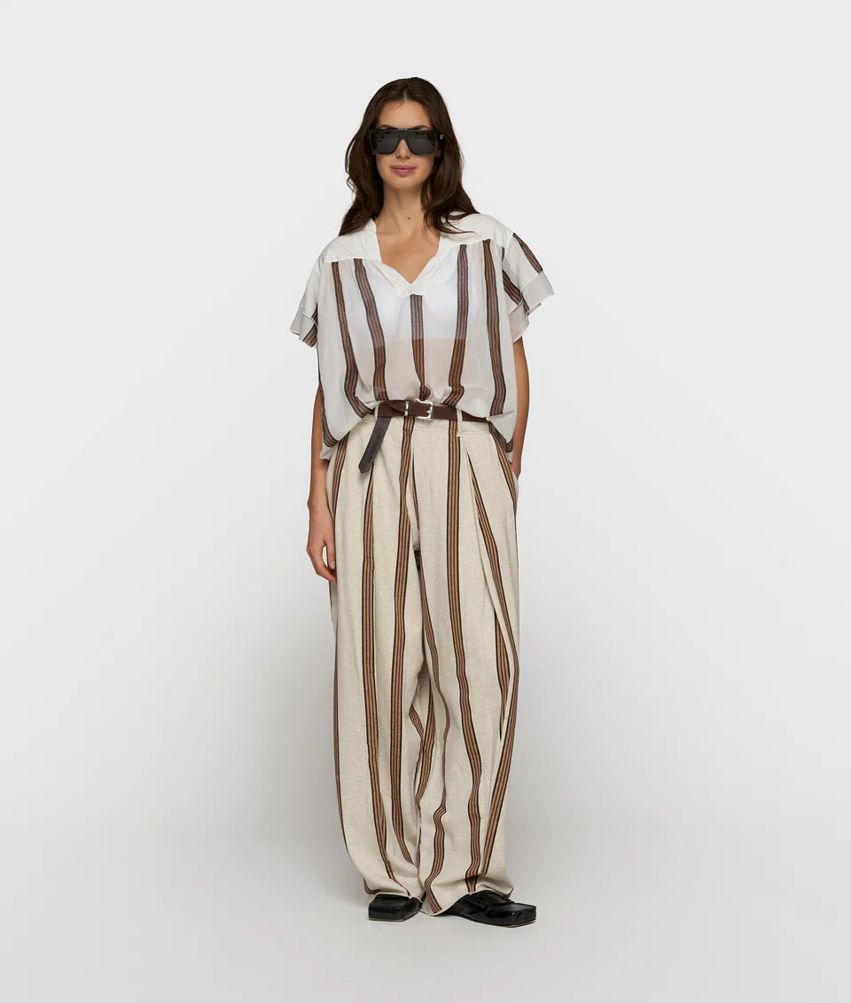 10 DAYS AMSTERDAM A-Line Top Stripes Ecru