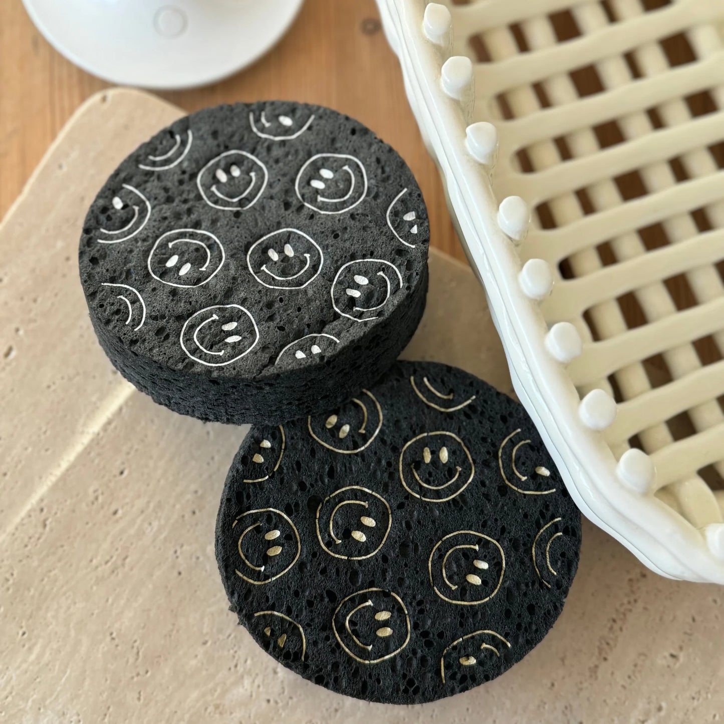 KISS MY KITCHEN Pop up Schwamm Smile silber