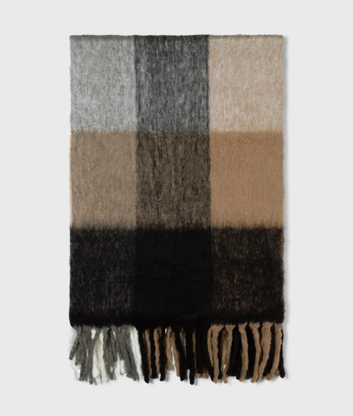 10DAYS AMSTERDAM Wool Blend Plaid Soft Vanilia