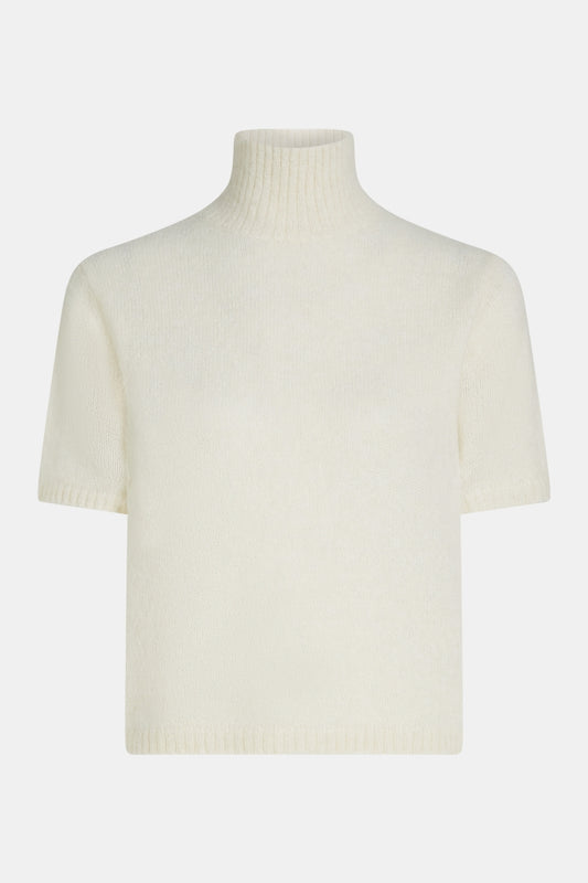 PENN & INK Kurzarm Pullover - Ecru