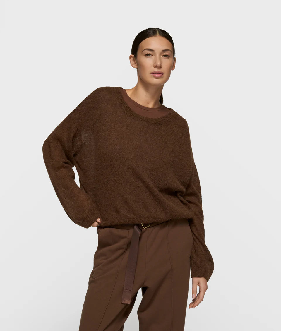 10DAYS AMSTERDAM Thin Knit Sweater Dark Truffle