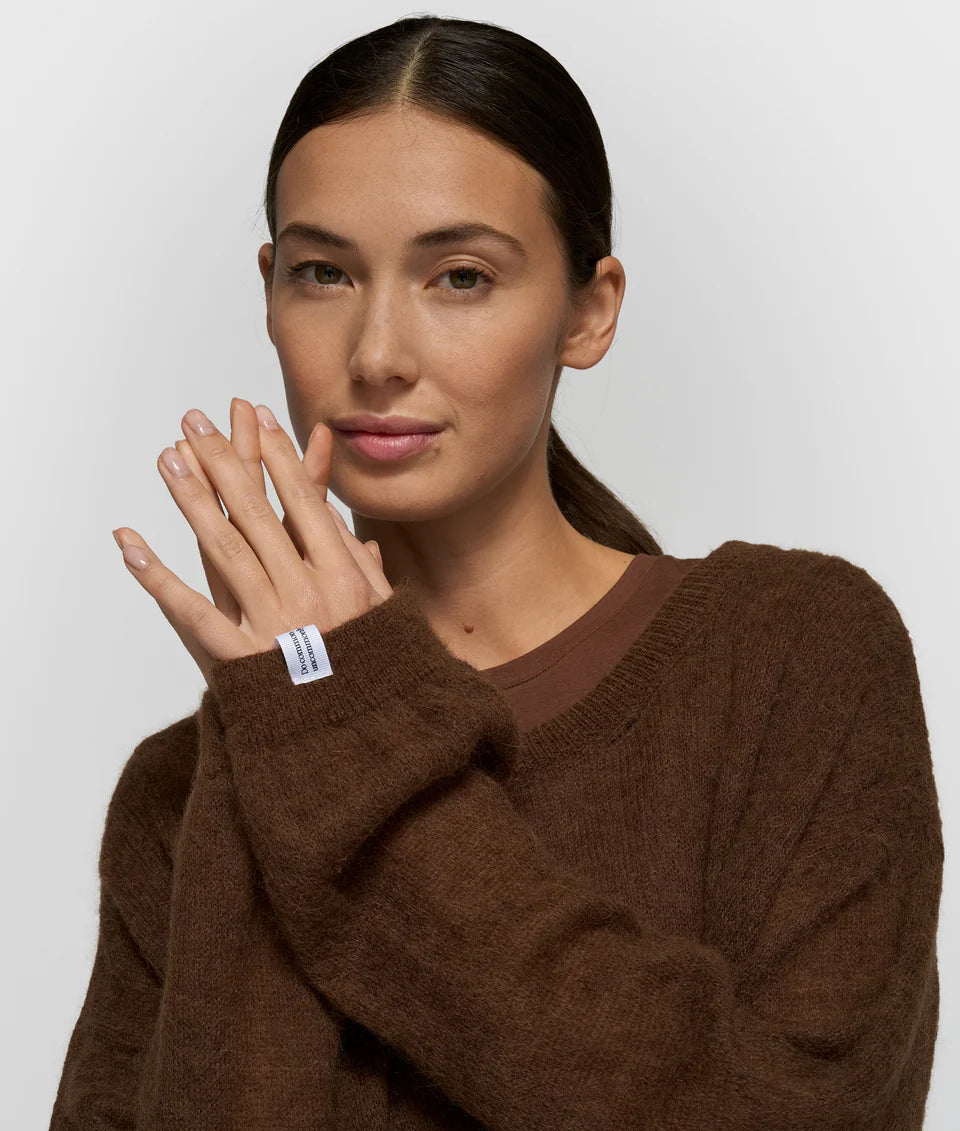 10DAYS AMSTERDAM Thin Knit Sweater Dark Truffle