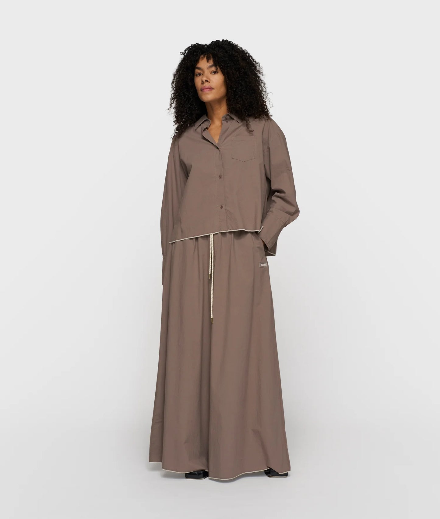 10DAYS AMSTERDAM Wide Pants Poplin - Moonrock