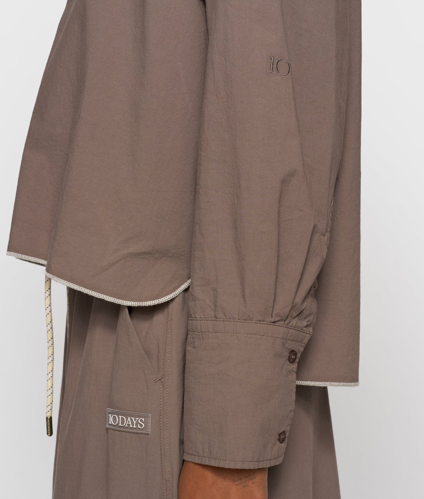 10 DAYS AMSTERDAM Cropped Shirt Poplin  Moonrock