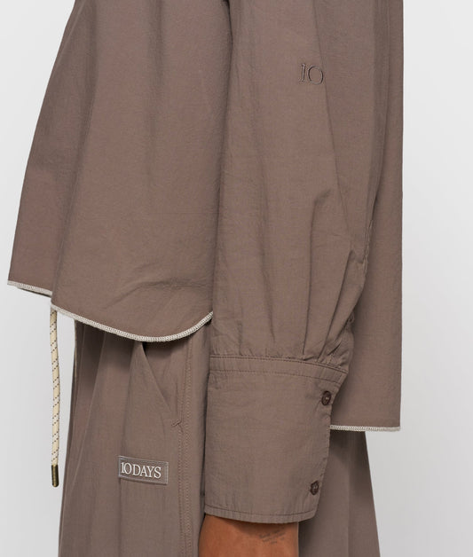 10 DAYS AMSTERDAM Cropped Shirt Poplin  Moonrock