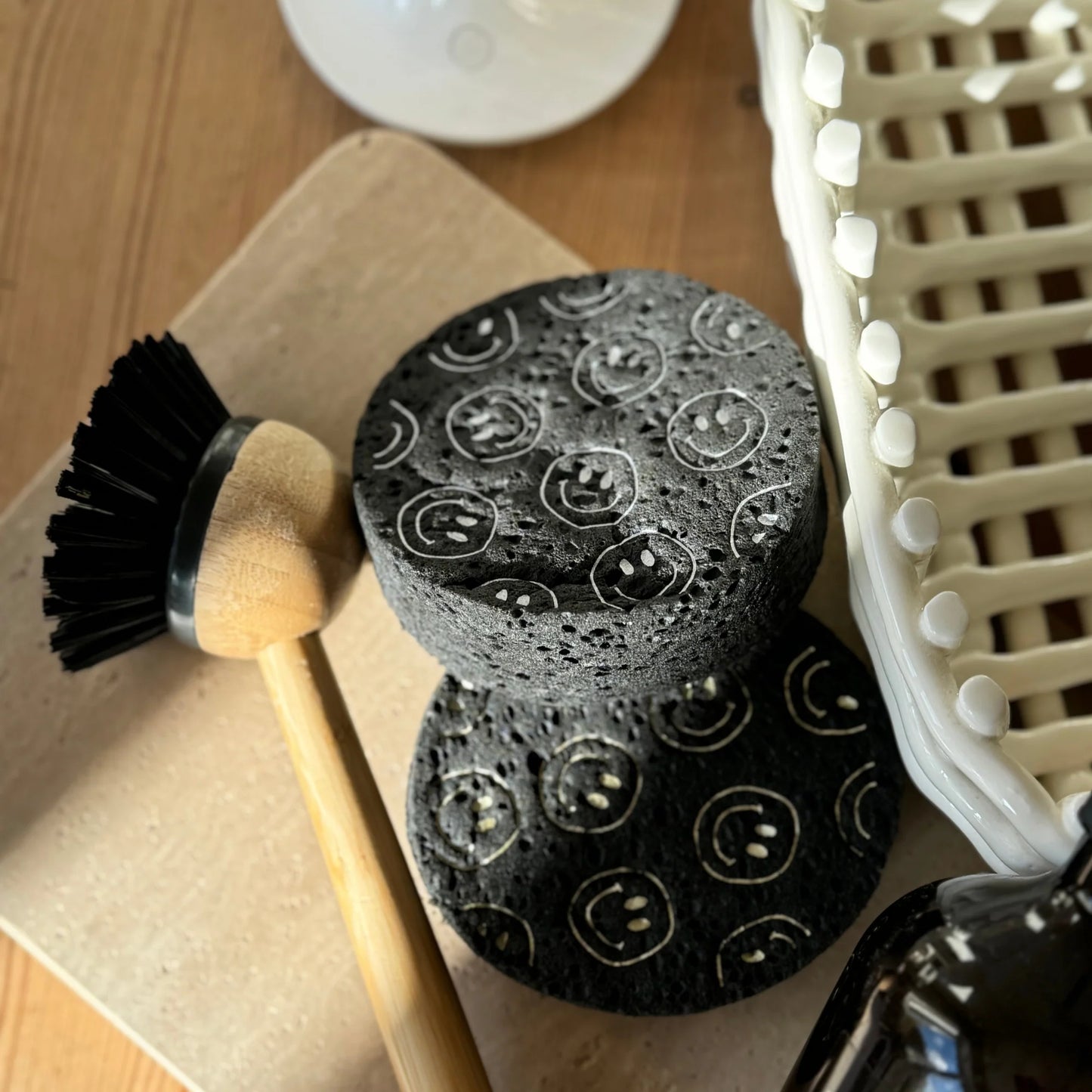 KISS MY KITCHEN Pop up Schwamm Smile silber