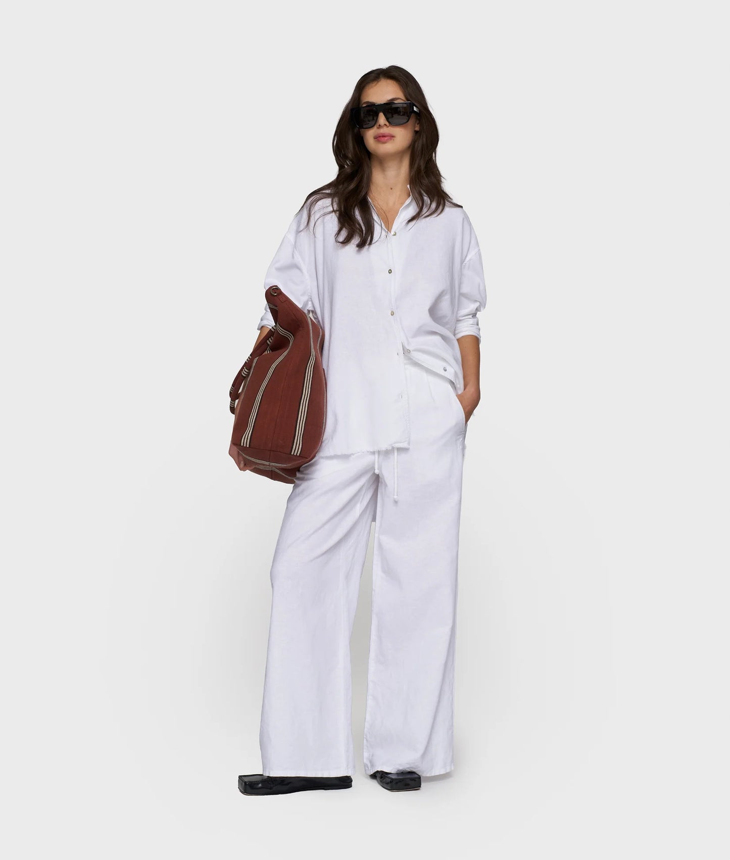 10 DAYS AMSTERDAM Cotton Linen Pants White