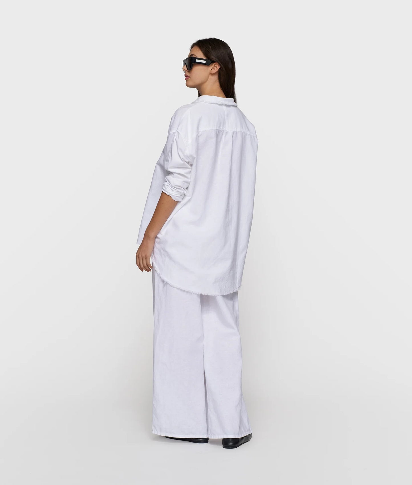 10 DAYS AMSTERDAM Cotton Linen Blouse White