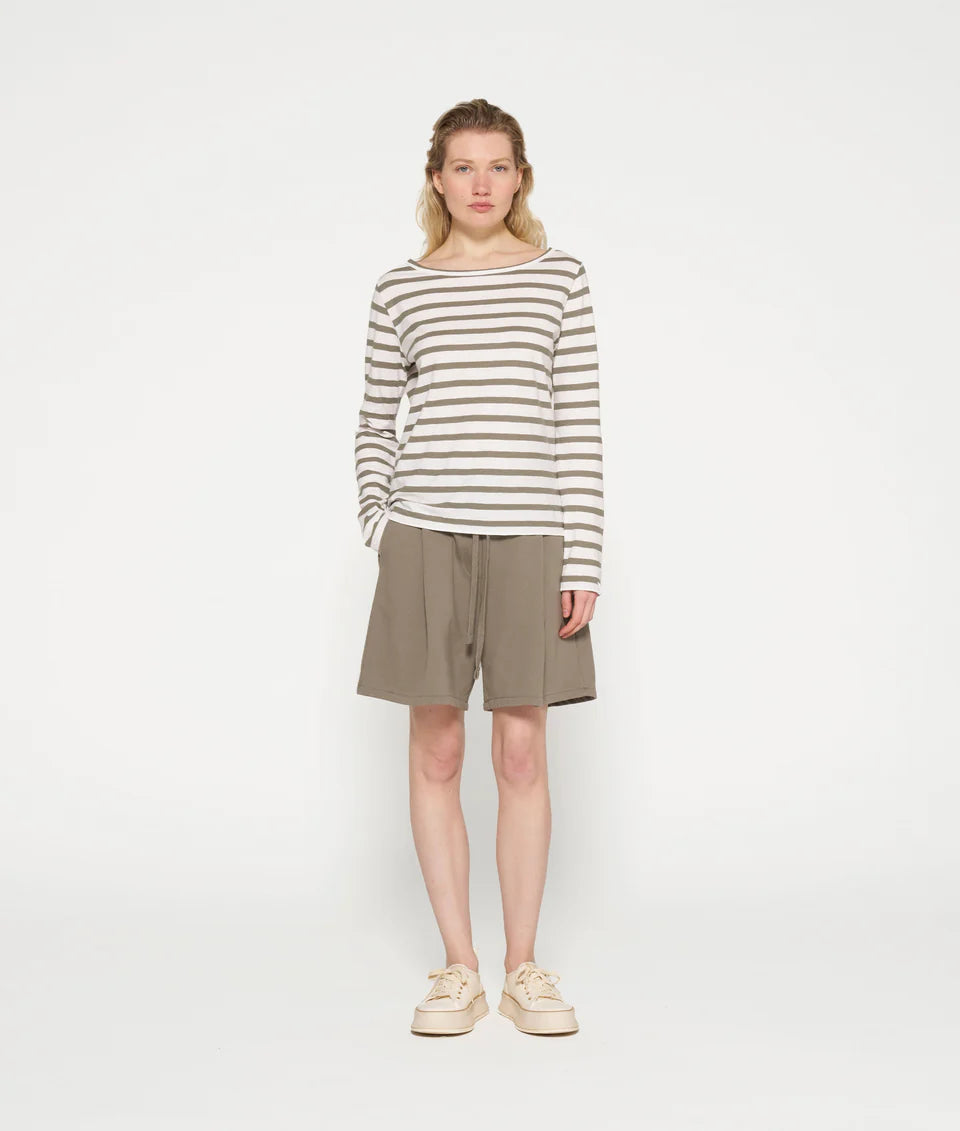 10DAYS AMSTERDAM Long Sleeve Tee Stripes ecru/sage