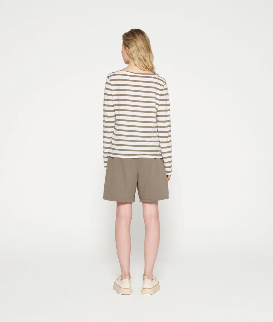 10DAYS AMSTERDAM Long Sleeve Tee Stripes ecru/sage