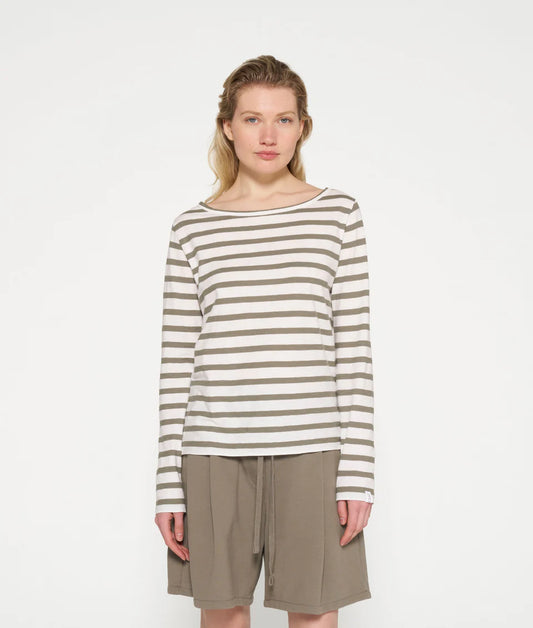 10DAYS AMSTERDAM Long Sleeve Tee Stripes ecru/sage